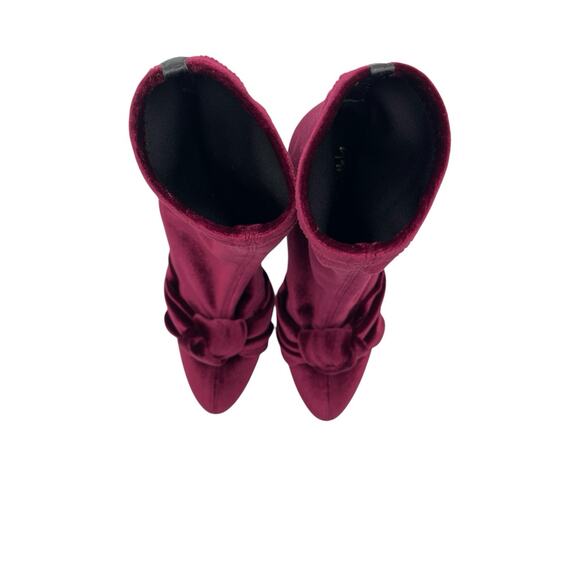 Giuseppe Zanotti Soft Velvet Bow Sock Ankle Boots Size 37 US 7 - Picture 9 of 11